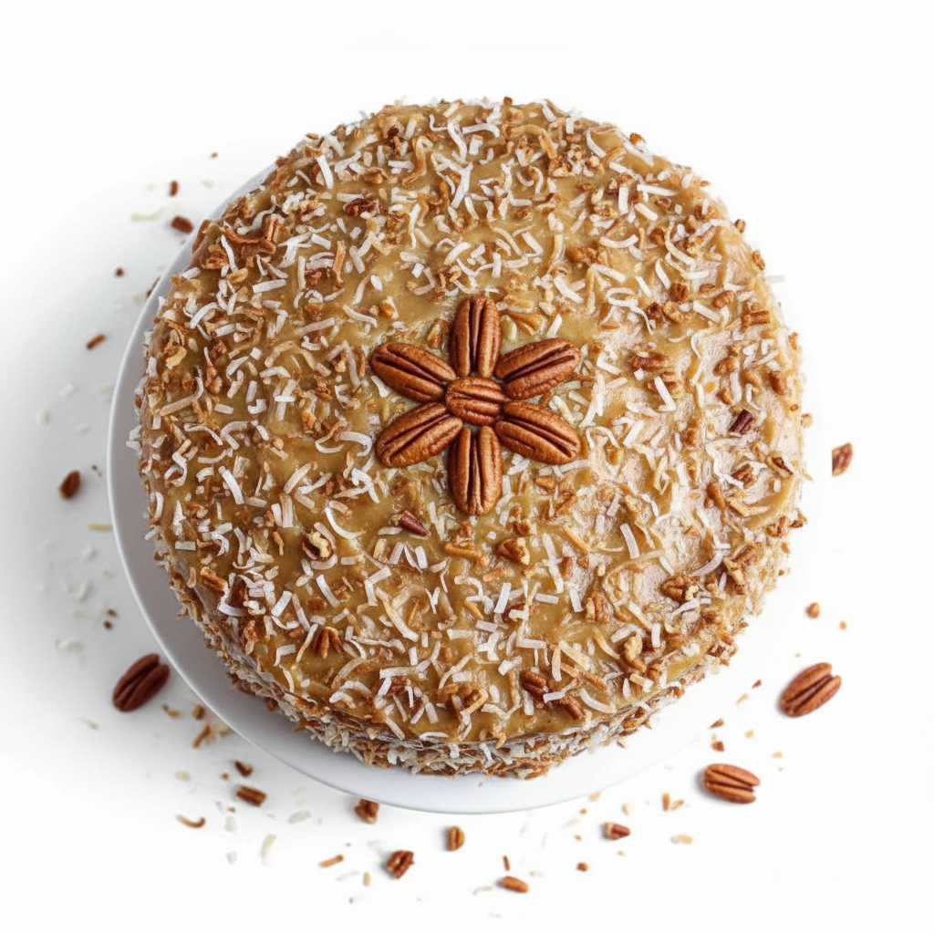 Andy Anand Sugar - Free German Chocolate Cake, 2.4 lb – Belgian Cocoa, Coconut - Pecan Filling, Keto & Diabetic - Friendly Birthday Gift Box