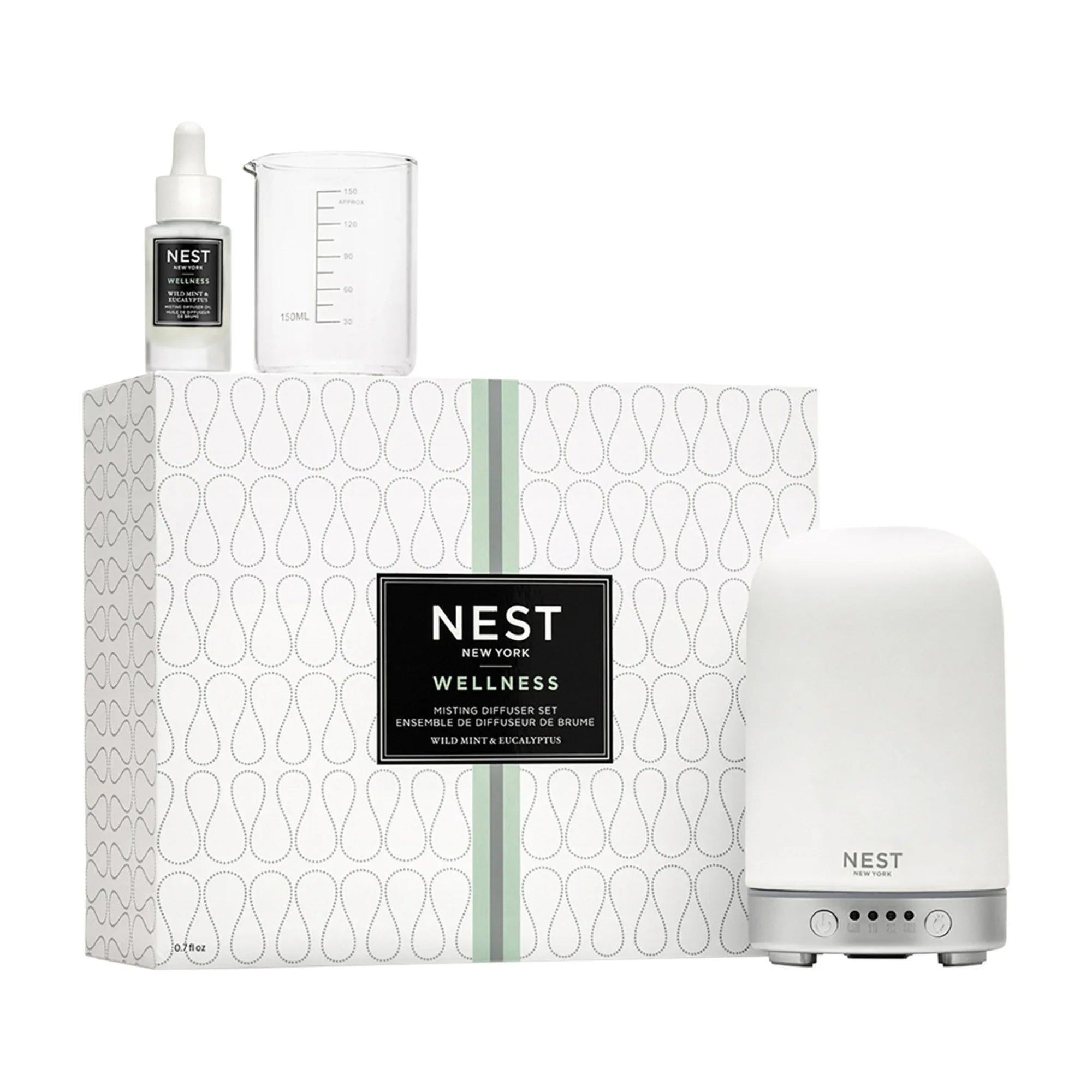 Misting Diffuser Set With Wild Mint and Eucalyptus 0.78 oz