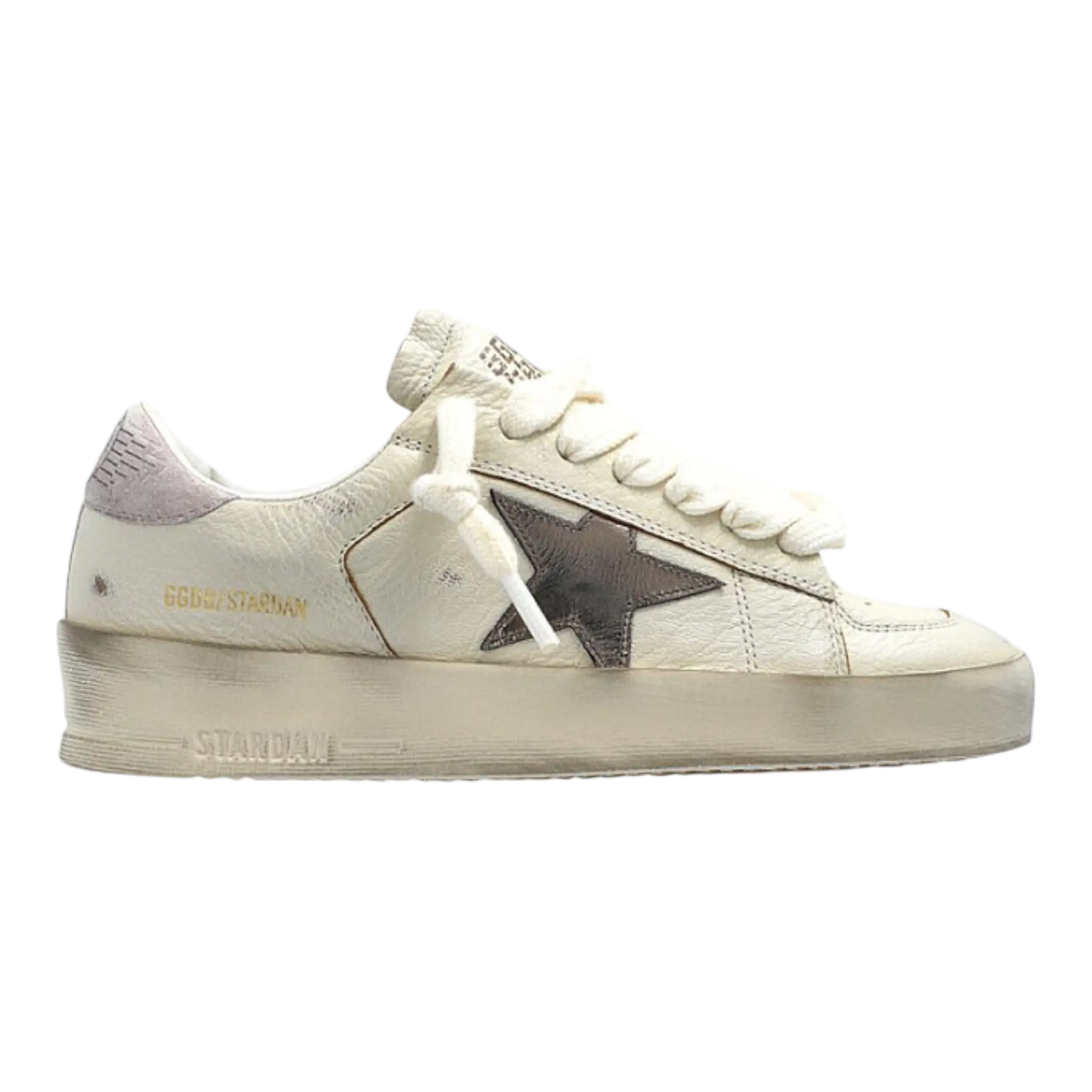 Golden Goose Stardan Women Sneakers Laminated Star Suede Heel White/Silver