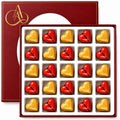 Andy Anand White Chocolate Heart Gift Box, 25 pc, 60% Cocoa – Gluten - Free, Silky Smooth, Valentine's Day, Anniversary & Special Gift