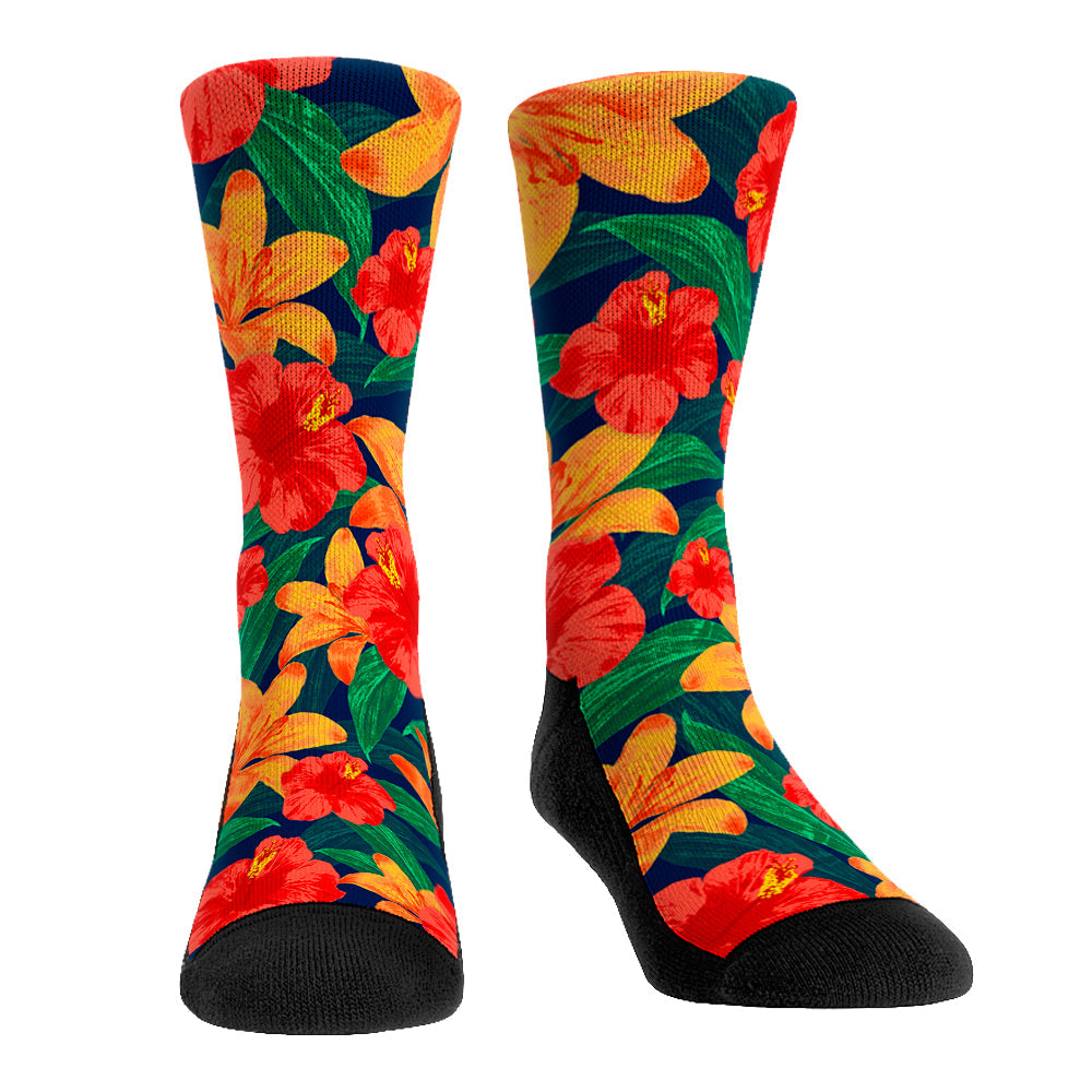 Hibiscus Lily Crew Socks