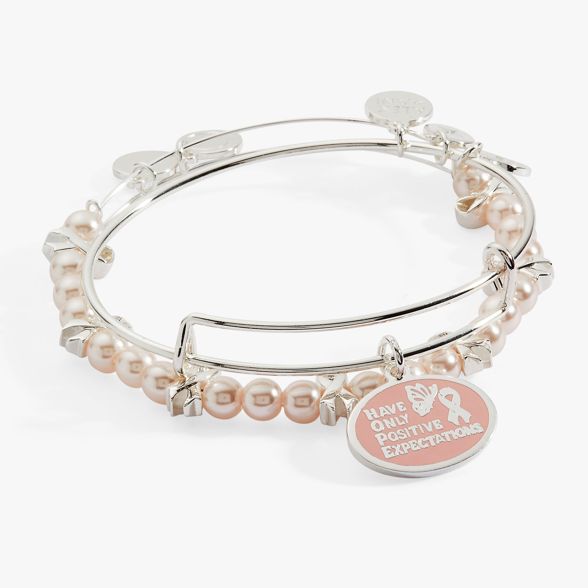 HOPE' Breast Cancer Awareness Charm Bangle Set of 2