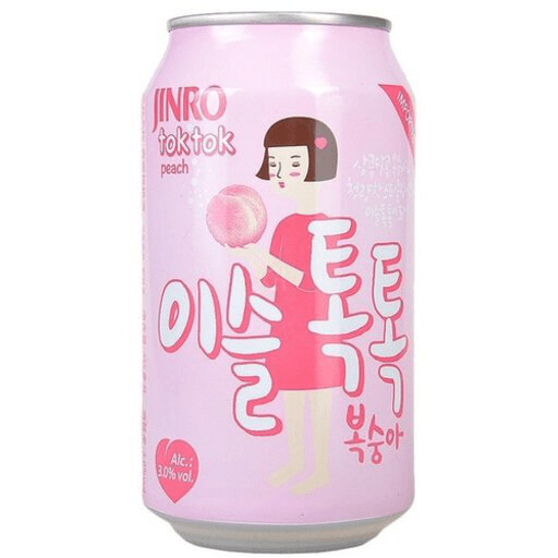 'TokTok' Peach Sparkling Soju (355ML)