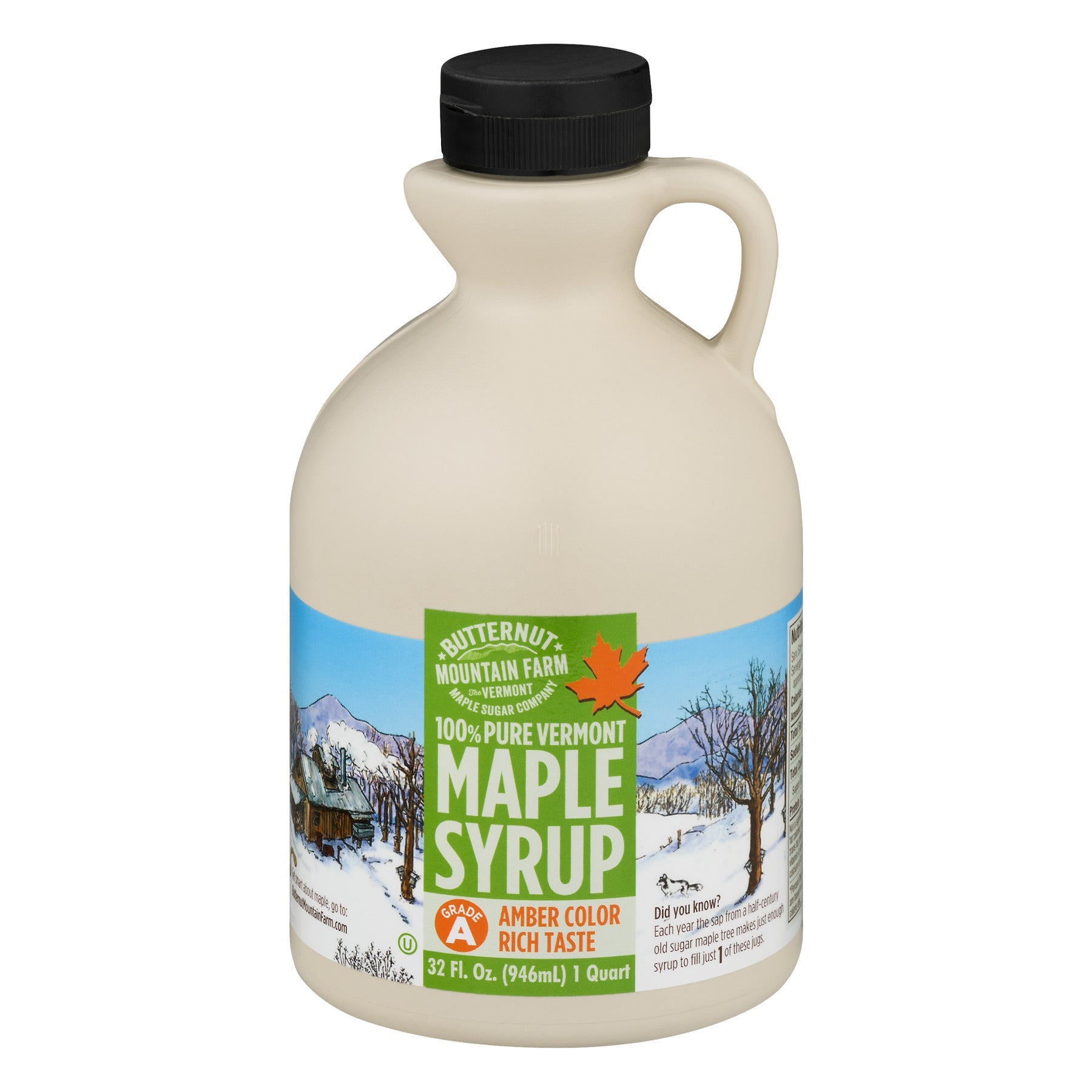 Grade A Amber Color Rich Taste -  1 Quart Plastic Jug