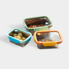 Genicook Three-Piece Rectangular Stainless Steel Food Container Set