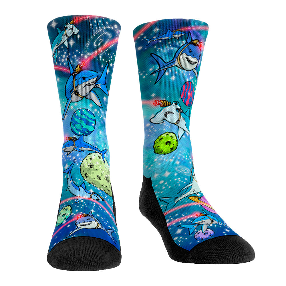 Laser Sharks Crew Socks