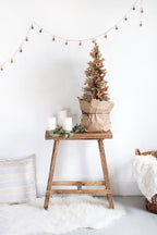 WONDERWALL ‘Noël DuBois’ 2-Foot Pre-Lit Brown Tabletop Christmas Tree with Burlap Base