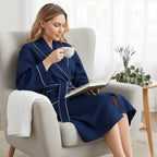 Knee-Length Waffle Robe for Women