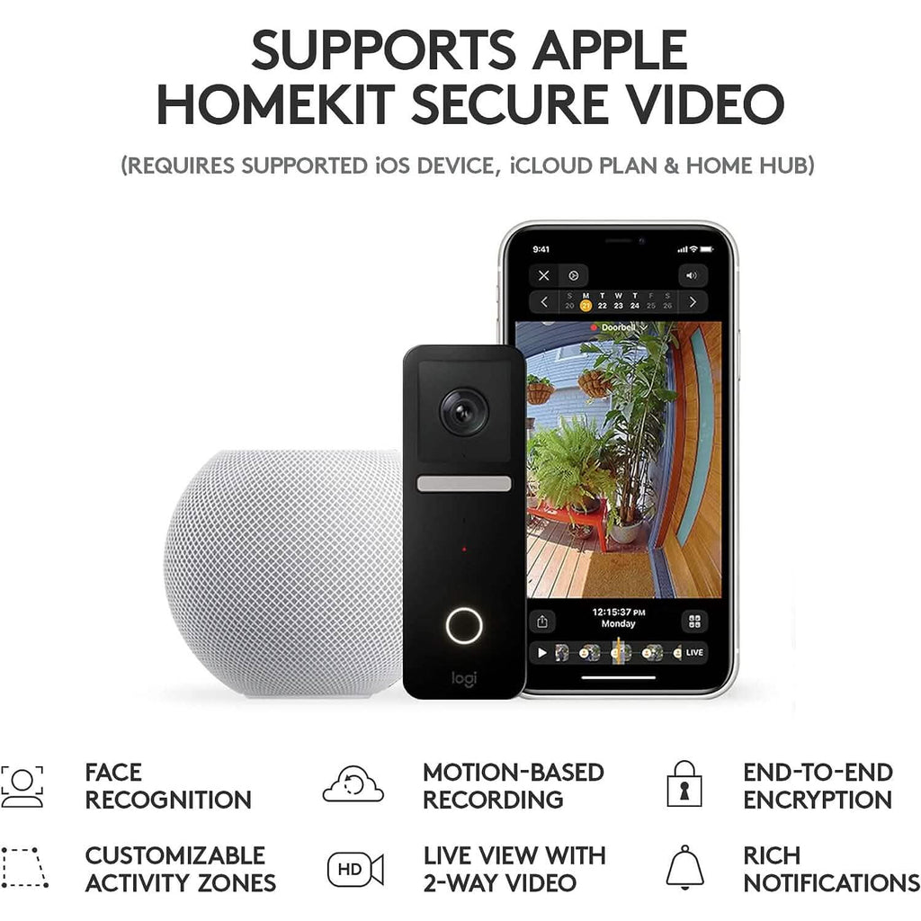 Logitech Circle View Apple® HomeKit-Enabled Video Doorbell