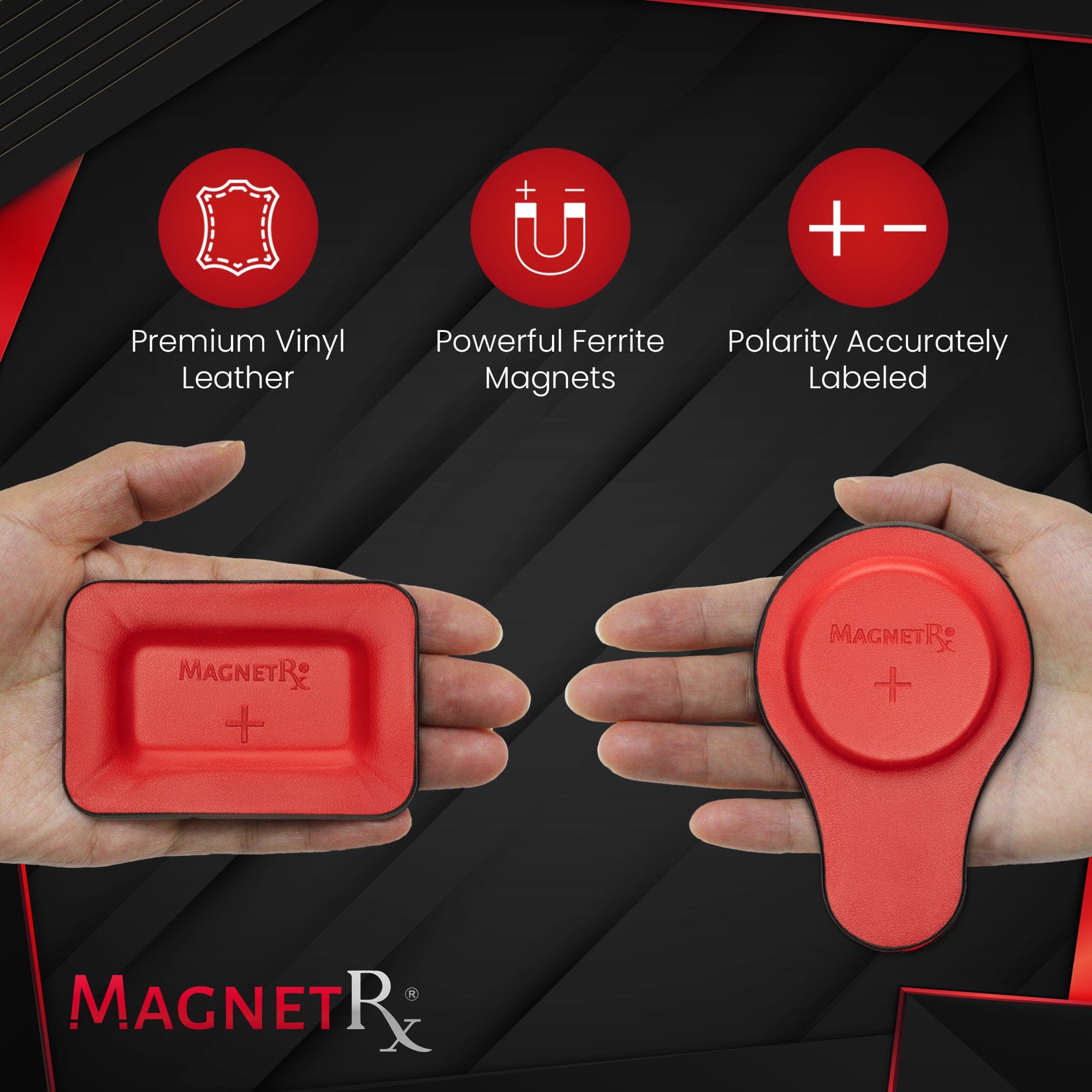 Biomagnetic Therapy Magnet Kit — Ferrite & Leather (12 Mixed Units)