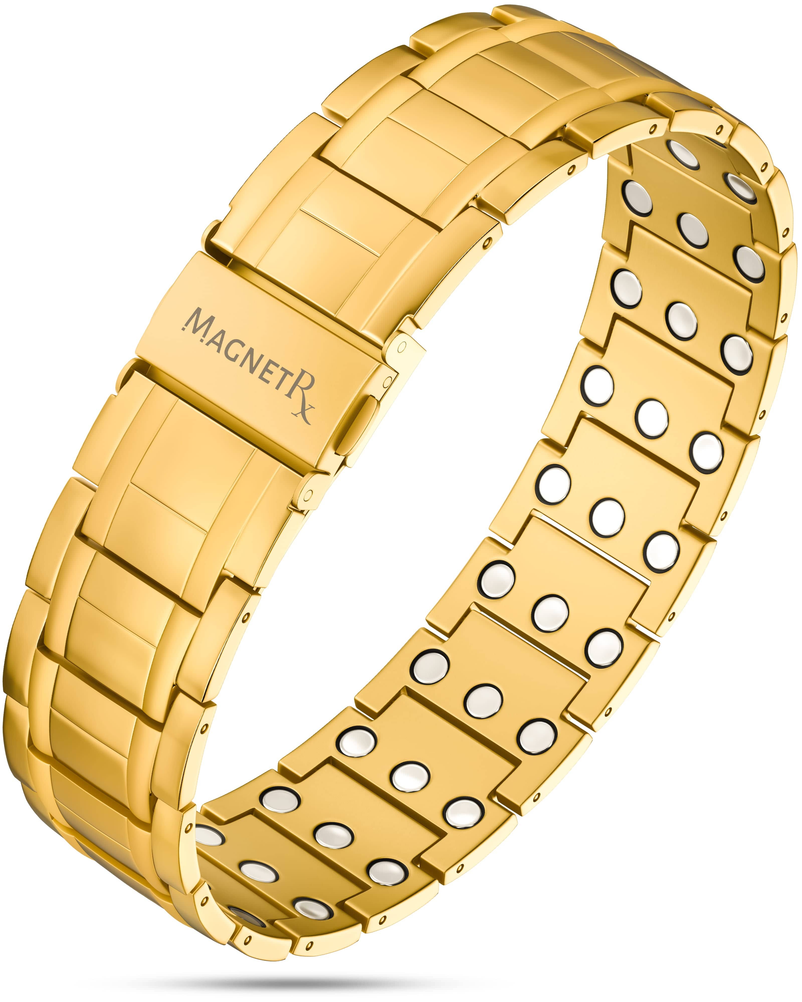 3x Strength Titanium Magnetic Bracelet for Men (Gold)
