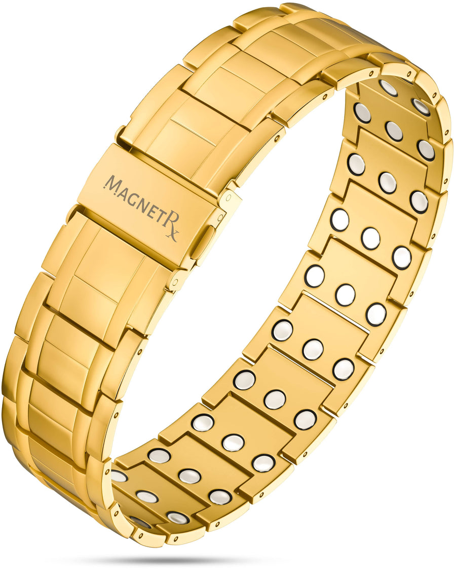 3x Strength Titanium Magnetic Bracelet for Men (Gold)