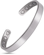 Men’s Magnetic Bracelet Cuff (Polished Silver)