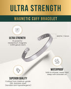 Men’s Magnetic Bracelet Cuff (Polished Silver)