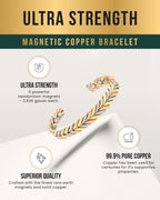 Woven Tri - Tone Magnetic Therapy Bracelet Cuff