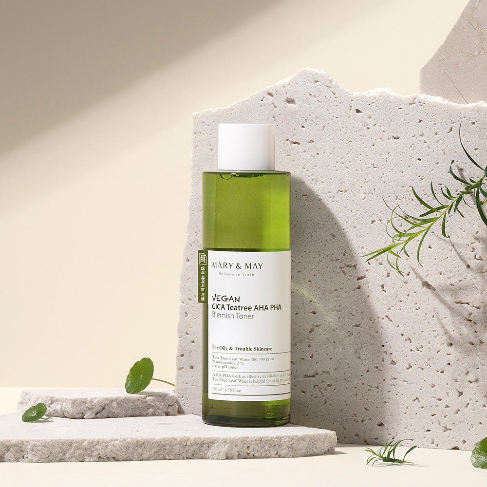 MARY & MAY Vegan CICA Tea Tree AHA PHA Blemish Toner 200ml