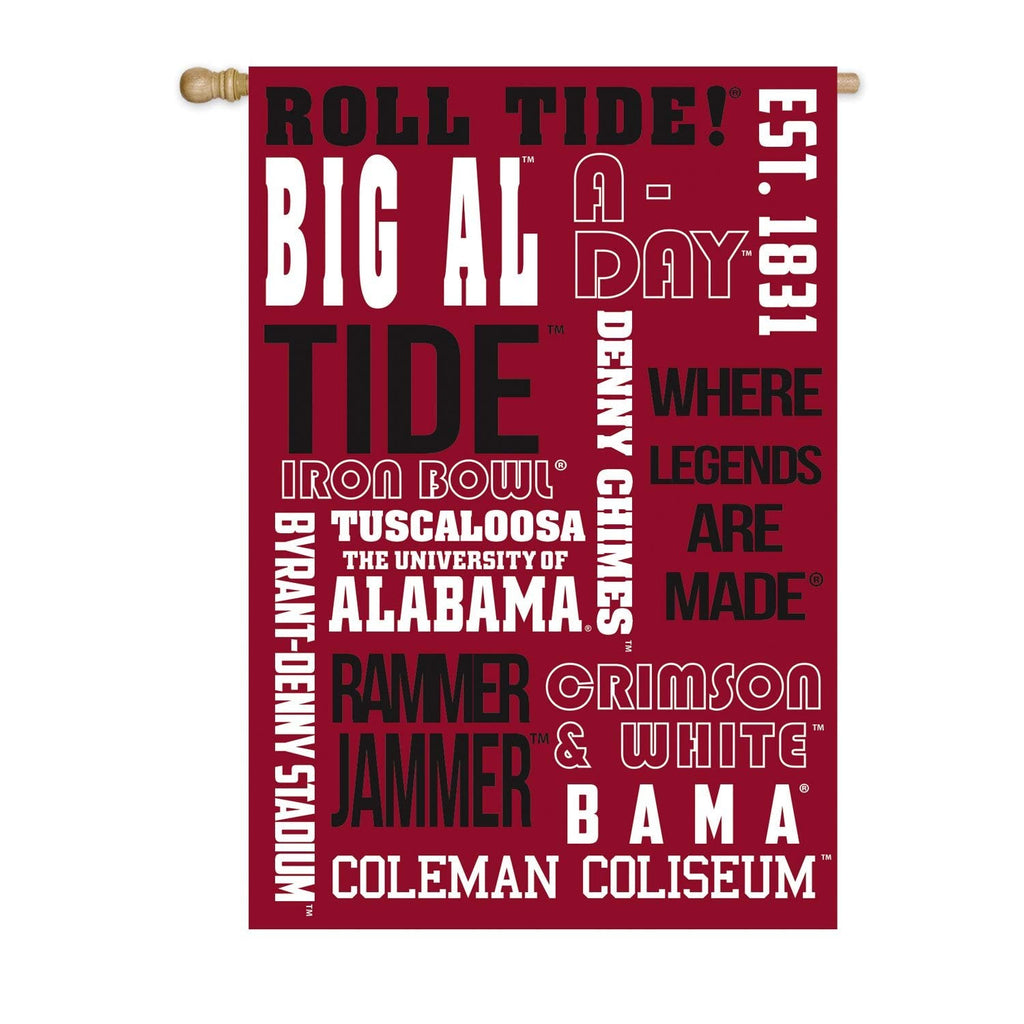 University of Alabama Crimson Tide Premium Double Sided Garden Flag Banner, Fan Rules Design, 13x18 Inch, Display Stand Sold Seperately, Officially Licensed