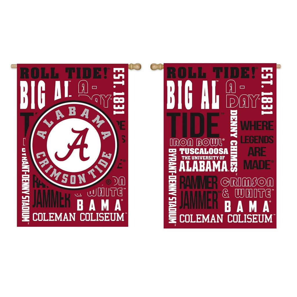 University of Alabama Crimson Tide Premium Double Sided Garden Flag Banner, Fan Rules Design, 13x18 Inch, Display Stand Sold Seperately, Officially Licensed