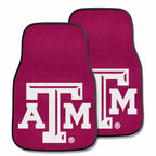 Texas A&M University Aggies 2-Piece Vehicle Carpet Mat Set, Front Row Automotive Floor Mats, Non-Slip Backing, 18x27 Inch Each, Team Colors, Officially Licensed