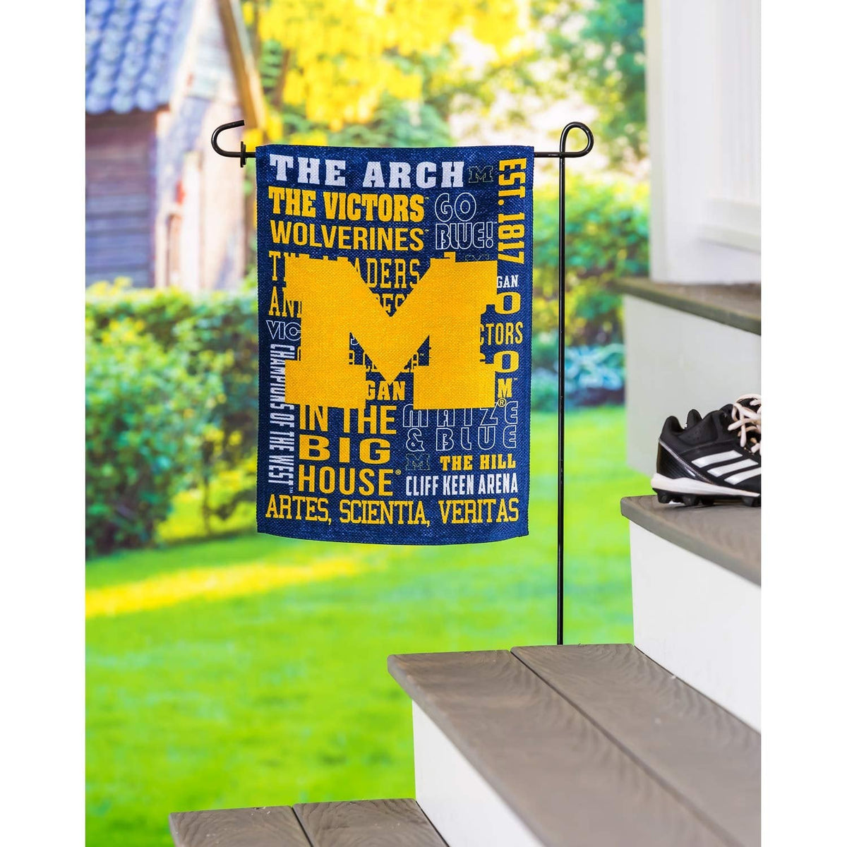 University of Michigan Wolverines Premium Double Sided Garden Flag Banner, Fan Rules Design, 13x18 Inch, Display Stand Sold Seperately, Officially Licensed