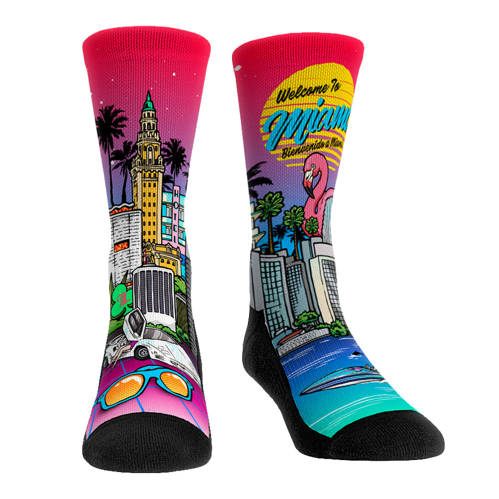 Greetings From Miami Crew Socks