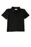 Boys Black S/S Polo - WONDERWALL