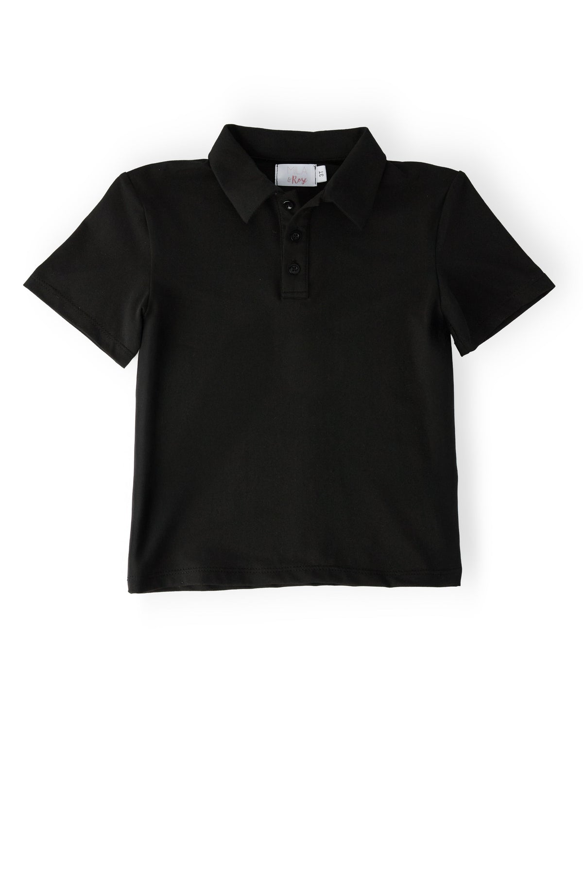 Boys Black S/S Polo - WONDERWALL