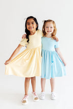 Butter Yellow S/S Pocket Twirl Dress - WONDERWALL