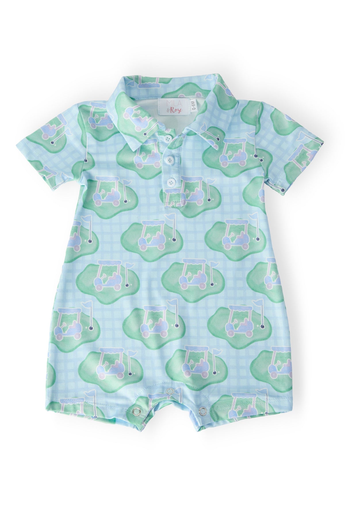 He's On The Green Polo Shorty One-Piece - WONDERWALL