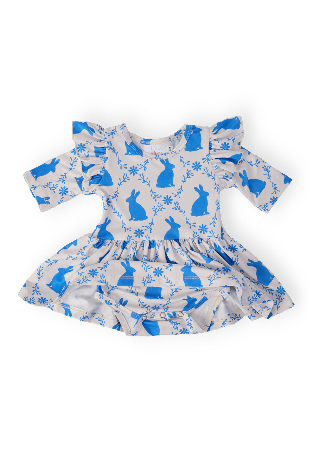 Hop 'til You Drop 3/4 Sleeve Twirl Flutter Bodysuit - WONDERWALL