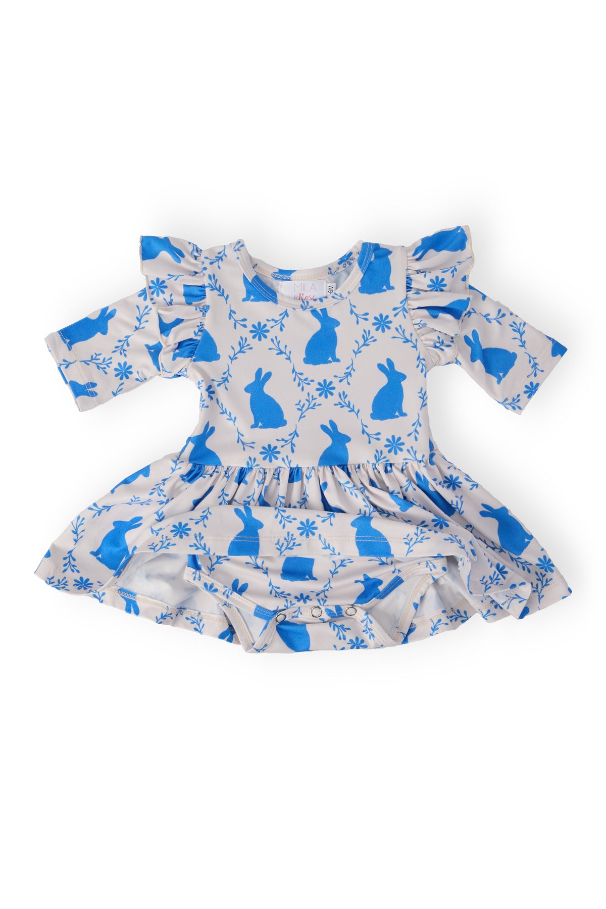 Hop 'til You Drop 3/4 Sleeve Twirl Flutter Bodysuit - WONDERWALL