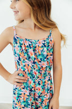Island Blossoms Strappy Play Romper - WONDERWALL