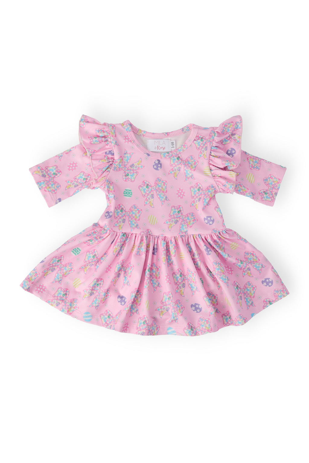 Little Bow Peeps 3/4 Sleeve Twirl Flutter Bodysuit - WONDERWALL
