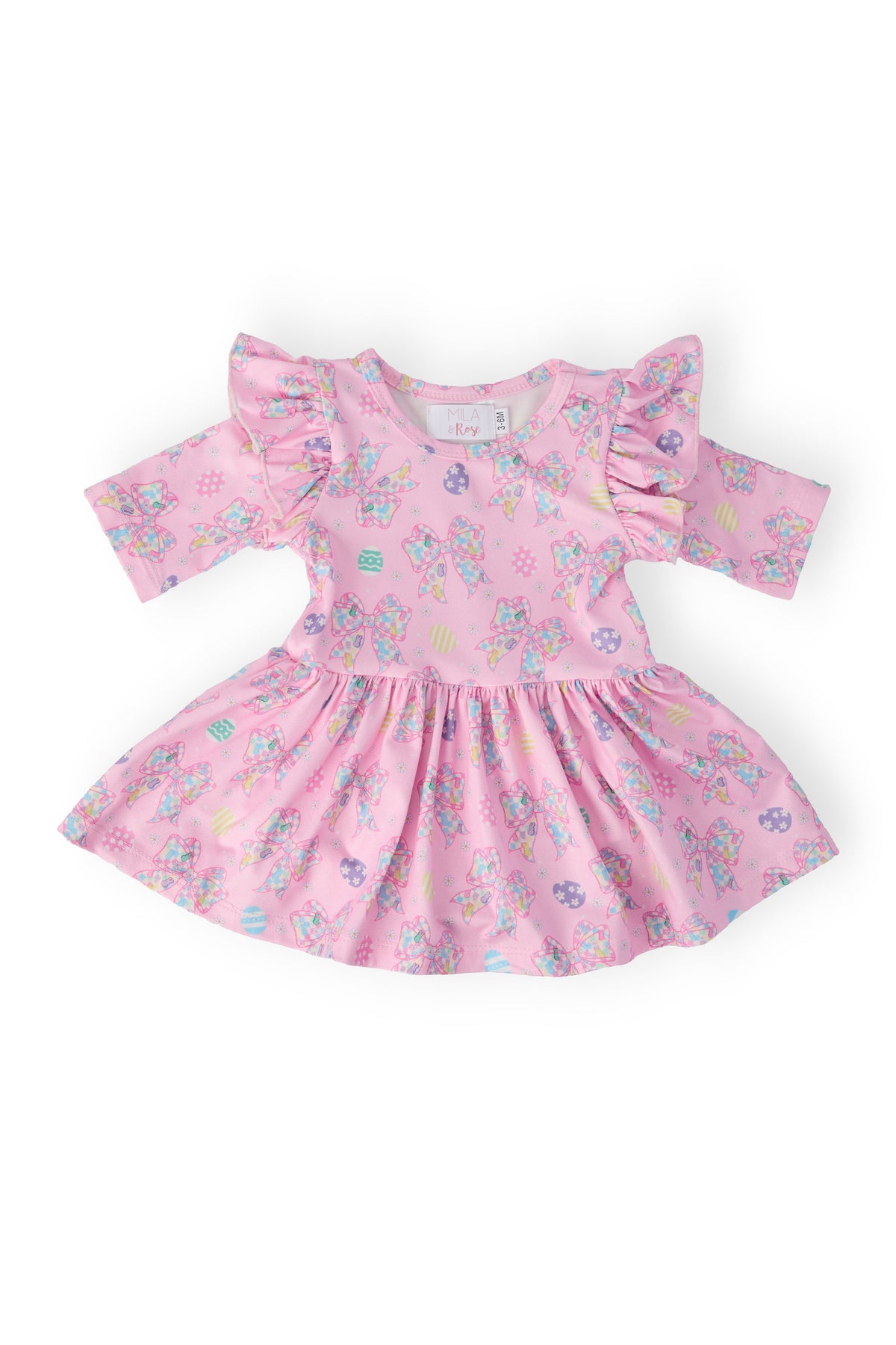 Little Bow Peeps 3/4 Sleeve Twirl Flutter Bodysuit - WONDERWALL