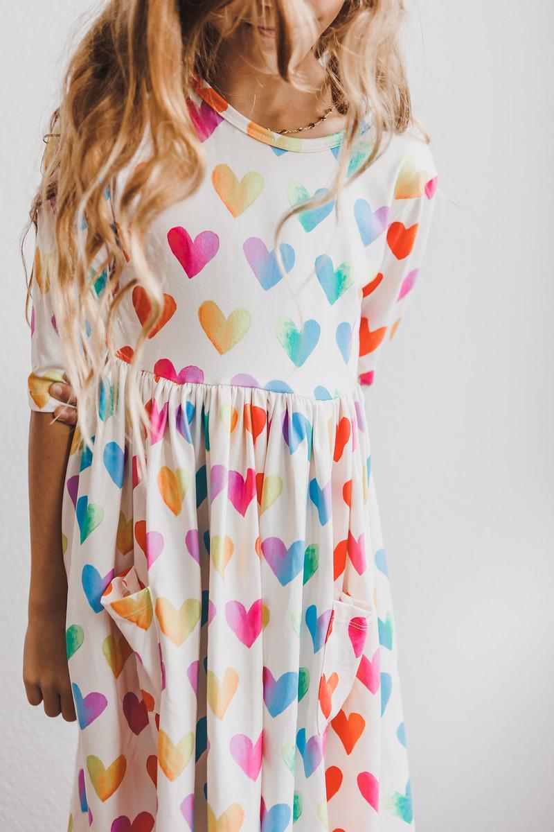Lotta Love 3/4 Sleeve Pocket Twirl Dress - WONDERWALL
