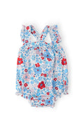 Patriotic Petals Ruffle Cross Back Romper - WONDERWALL