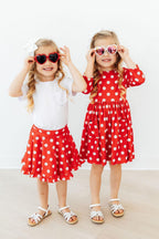 Red Polka Dots Ruffle Twirl Skort - WONDERWALL