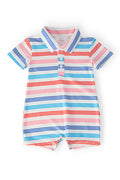 Red, White & Stripe Polo Shorty One-Piece - WONDERWALL