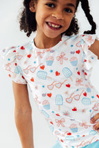 Red, White, & Sweet S/S Ruffle Tee - WONDERWALL