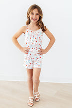 Red, White, & Sweet Strappy Play Romper - WONDERWALL