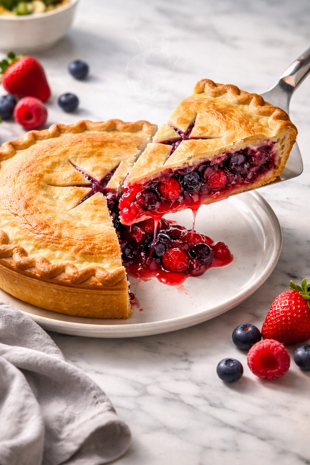 Andy Anand Sugar - Free Mixed Berry Pie, 2.6 lb – Strawberries, Blueberries & Blackberries, Keto & Diabetic - Friendly, Birthday Gift Box