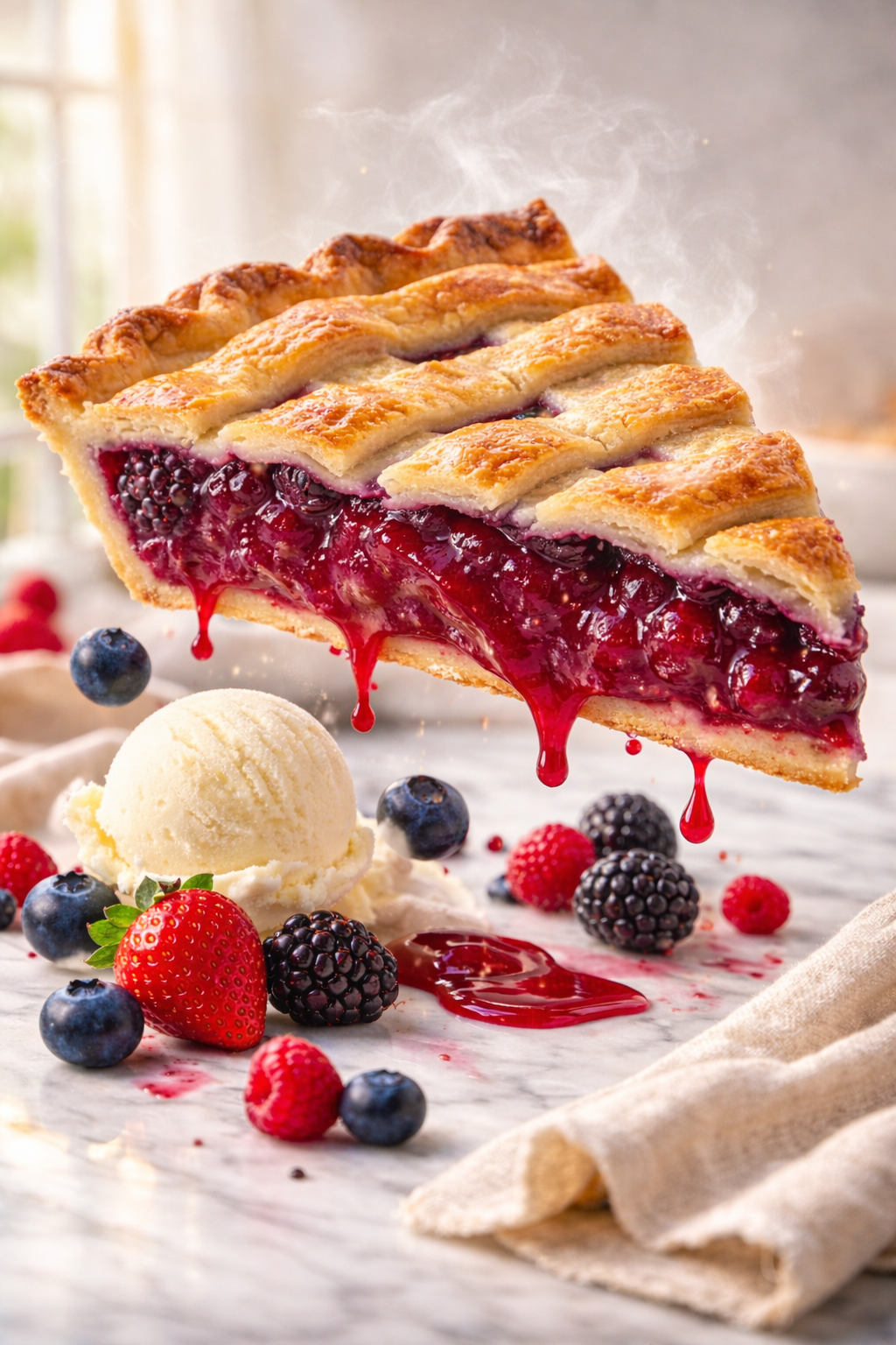 Andy Anand Sugar - Free Mixed Berry Pie, 2.6 lb – Strawberries, Blueberries & Blackberries, Keto & Diabetic - Friendly, Birthday Gift Box