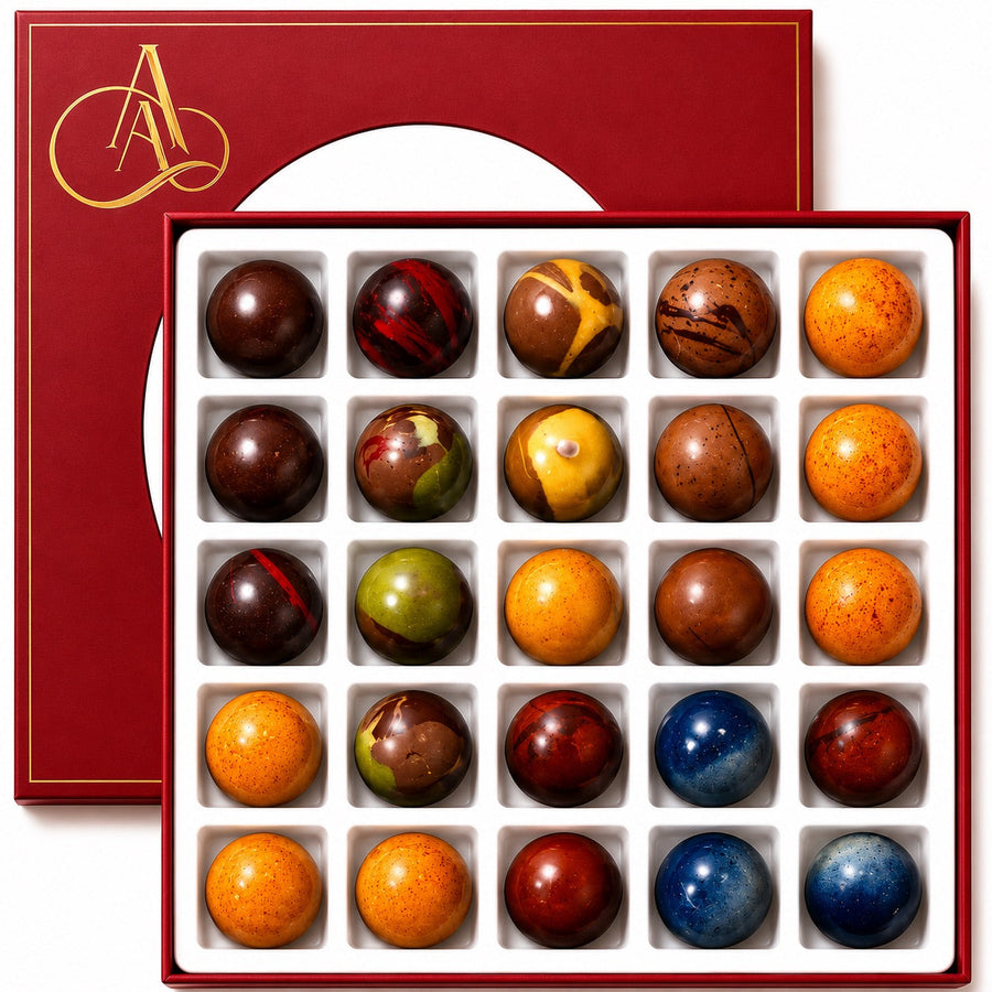 Andy Anand Monet Chocolate Bonbons Gift Box, 25 pc, 6.52 oz – Gluten - Free Belgian Truffles & Pralines, Birthday & Holiday Gift Collection