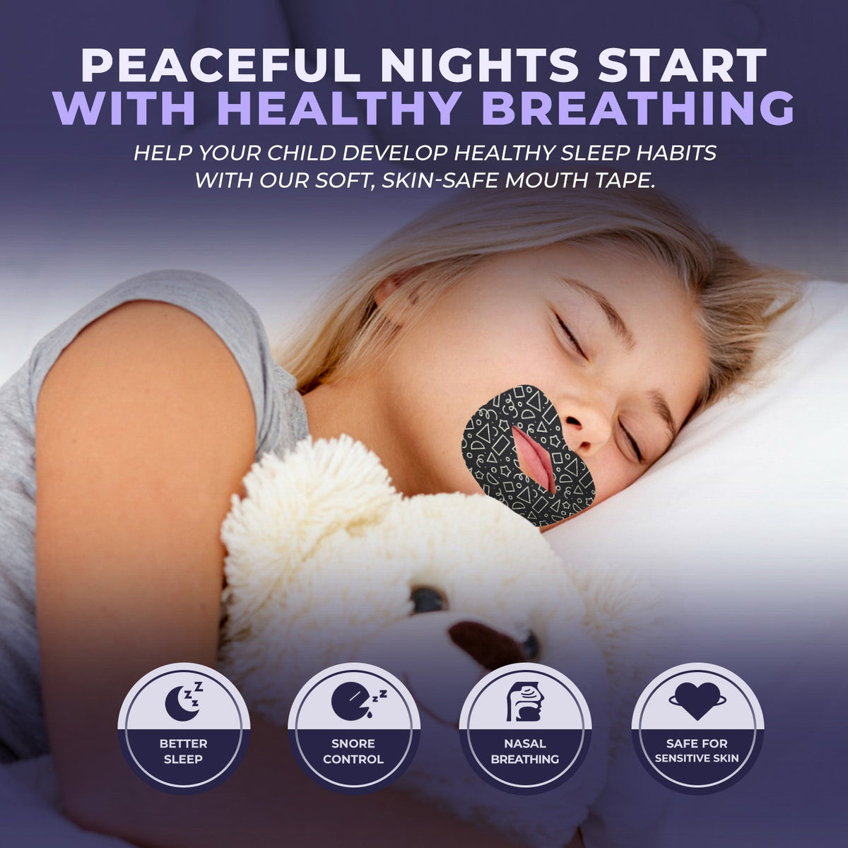 Muzzle® Mouth Tape For Youth (Medium Hold) - WONDERWALL