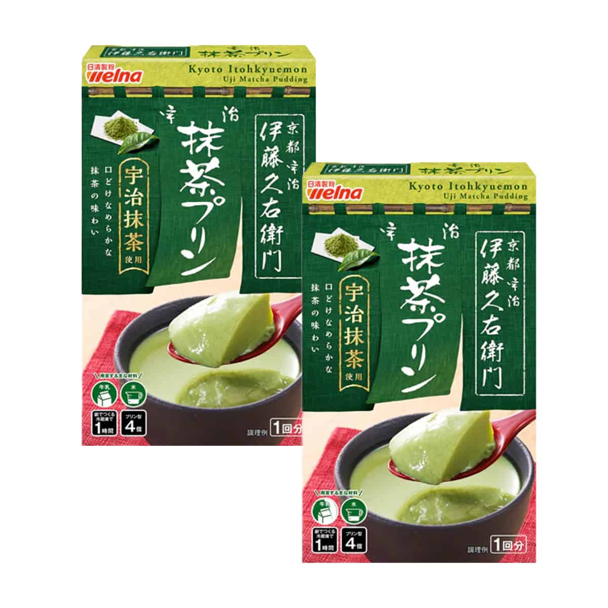 Kyoto Itohyuemon Uji Matcha Pudding Powder x 2 Boxes