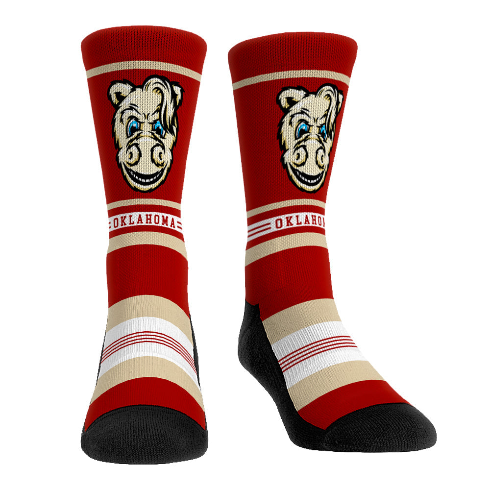Oklahoma Sooners - Game Face Mascot Crew Socks