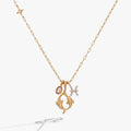 Pisces Zodiac Charm Cluster Necklace