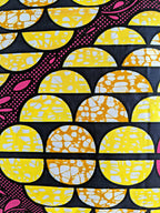 African Print Fabric Pillow Cover -Fuchsia Black Yellow - WONDERWALL