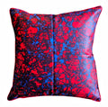 African Print Fabric Pillow Cover - Red Blue Marble - WONDERWALL