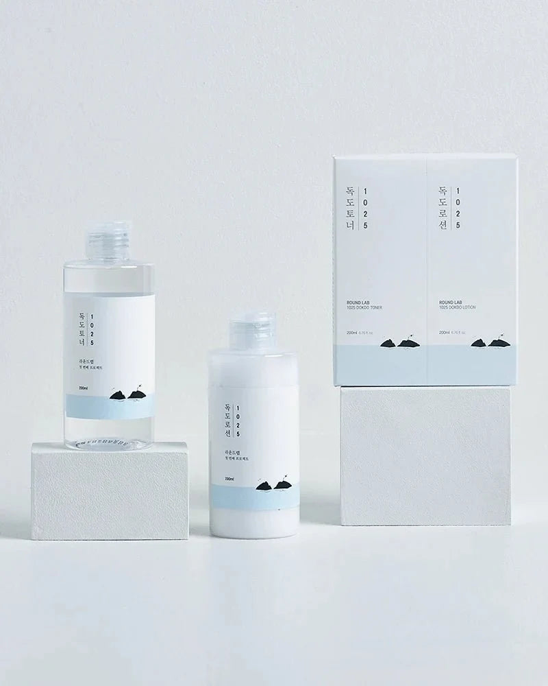ROUND LAB 1025 Dokdo Toner + Lotion Duo – Hydrating Korean Skincare Set